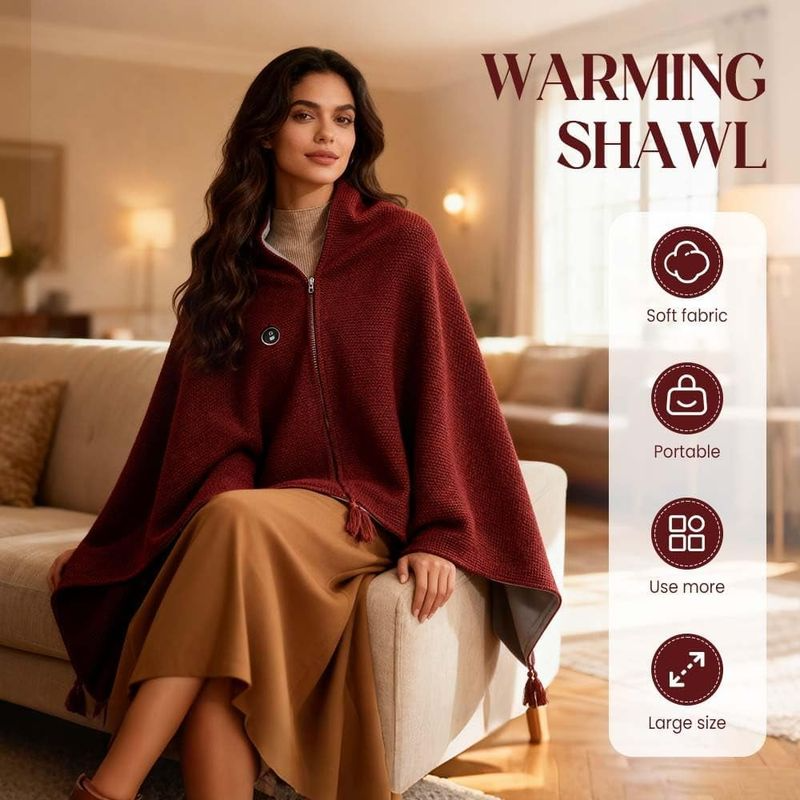 🎄LAST DAY 70% OFF🔥Portable Heated Blanket Shawl